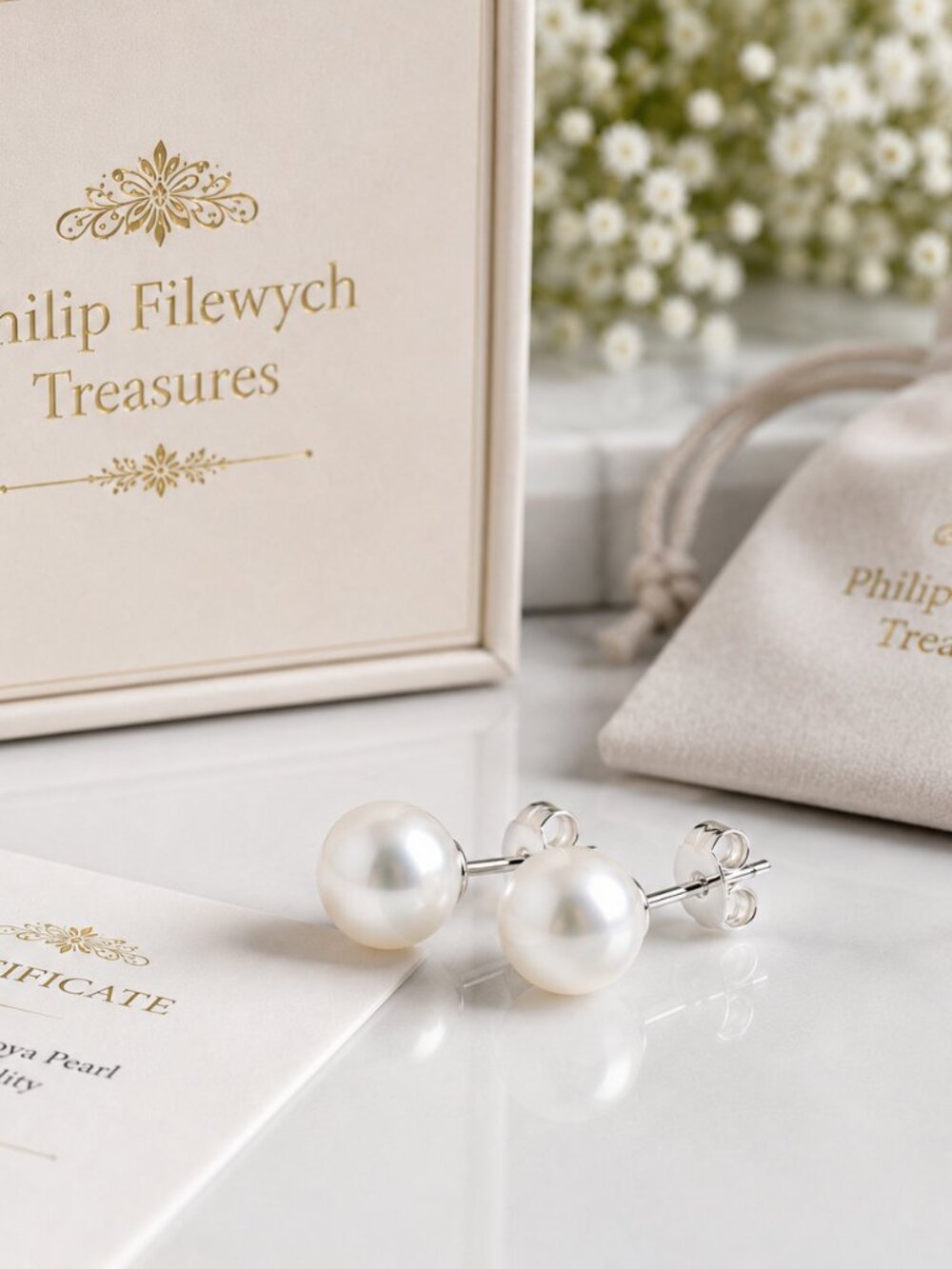EA-17--Natural Akoya Pearl Stud Earrings 5–5.5mm AAA White High Luster